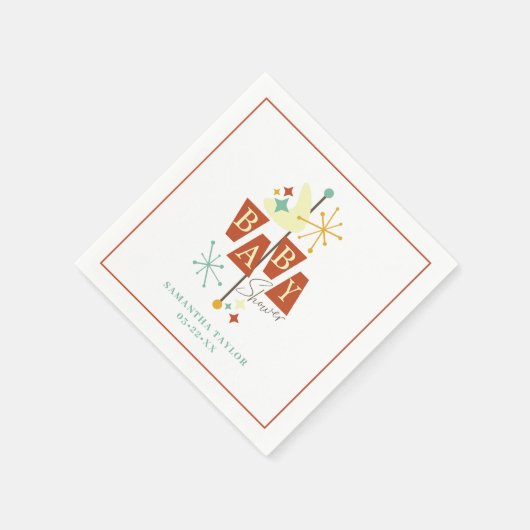 Midden-eeuwse moderne baby shower servetten  (Hoek)