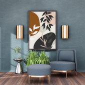 Midden-eeuwse moderne bladeren foto afdruk