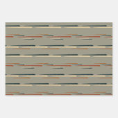 Midden-eeuwse moderne bloemige Oranje blauwe cirke Inpakpapier Vel (Voorkant 3)