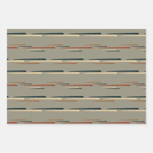 Midden-eeuwse moderne bloemige Oranje blauwe cirke Inpakpapier Vel (Voorkant 3)