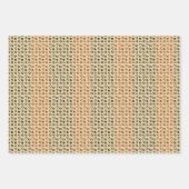 Midden-eeuwse moderne bloemige Oranje blauwe cirke Inpakpapier Vel (Voorkant 2)