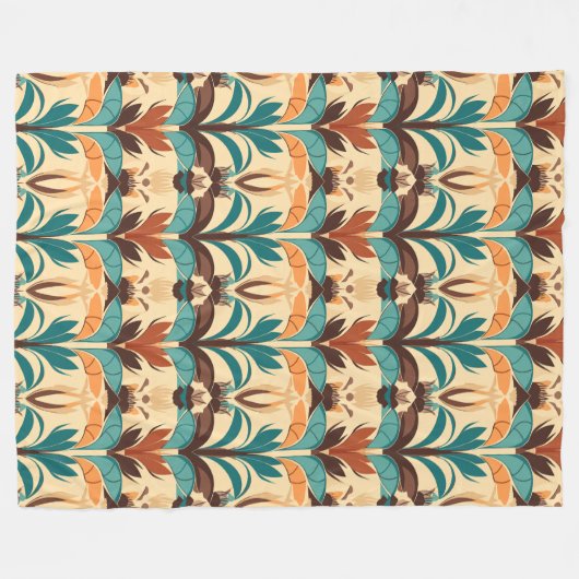 Midden-eeuwse moderne Boho Fleece Deken (Voorkant (Horizontaal))