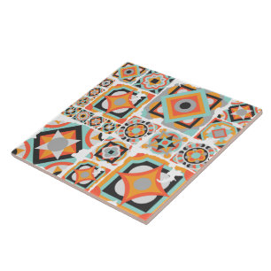 Midden-eeuwse moderne Boho-mozaïek Tegeltje