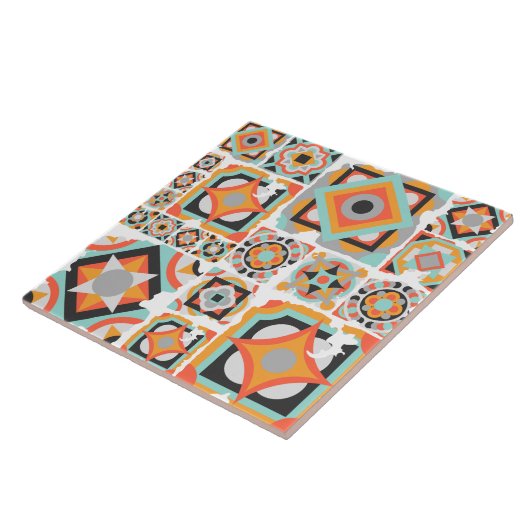 Midden-eeuwse moderne Boho-mozaïek Tegeltje (Zijkant)