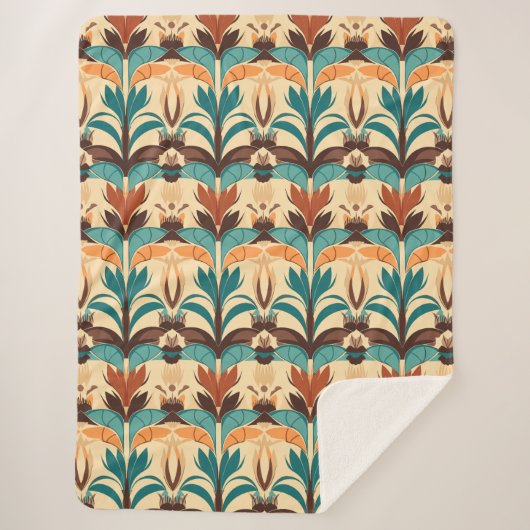 Midden-eeuwse moderne Boho Sherpa Deken (Voorkant)