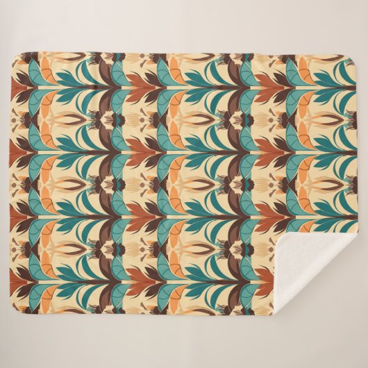 Midden-eeuwse moderne Boho Sherpa Deken (Voorkant (horizontaal))