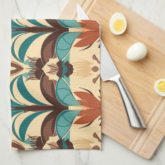 Midden-eeuwse moderne Boho Theedoek (Quarter Fold)