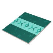 Midden-eeuwse moderne Boomerangs Blauwgroen Tegeltje (Zijkant)