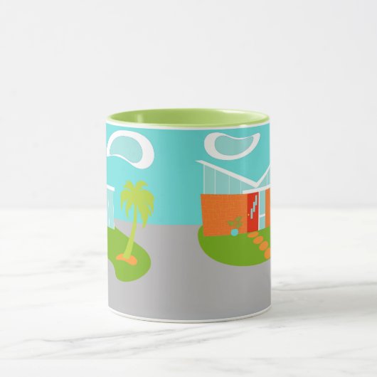 Midden-eeuwse moderne Cartoon huis Mok (Midden)