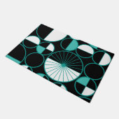 Midden-eeuwse moderne cirkels Halves Turquoise Deurmat (Schuin)