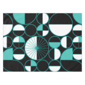 Midden-eeuwse moderne cirkels Halves Turquoise Tafelkleed (Voorkant (Horizontaal))