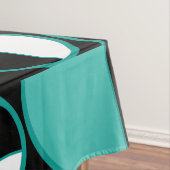 Midden-eeuwse moderne cirkels Halves Turquoise Tafelkleed (Voorbeeld)