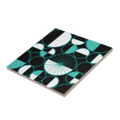 Midden-eeuwse moderne cirkels Halves Turquoise Tegeltje (Zijkant)