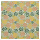 Midden-eeuwse moderne Citrus Slices Green Stof (Swatch)