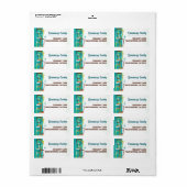 Midden-eeuwse moderne cocktail retouradreslabels etiket (Full Sheet)