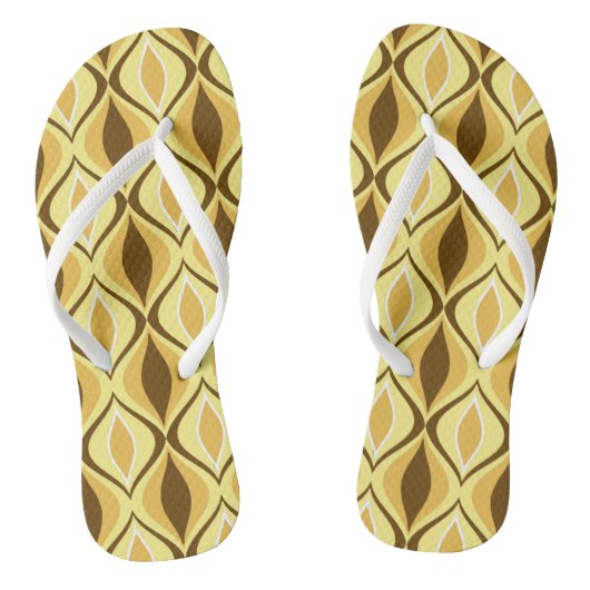 Midden-Eeuwse Moderne Diamanten, Mosterdgoud Teenslippers (Voetbed)