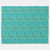 Midden-eeuwse moderne Eames Atomic Starbursts Patr Fleece Deken (Voorkant (Horizontaal))