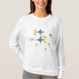 Midden-eeuwse moderne Eames Atomic Starbursts Patr T-shirt