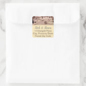 Midden-eeuwse moderne envelop afdichting Adresetik Vierkante Sticker (Tas)