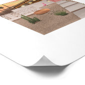 Midden-eeuwse moderne Flamingo Print (Hoek)