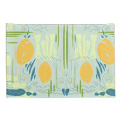 Midden-eeuwse moderne Floral Abstracte Lake Scene Kussensloop (Achterkant-Rechts)