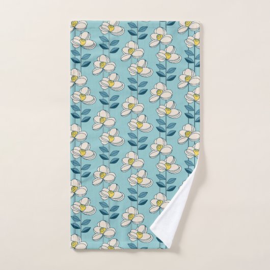 Midden-eeuwse moderne Floral Leaf Pattern Bad Handdoek (Handdoek)
