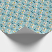 Midden-eeuwse moderne Floral Leaf Pattern Cadeaupapier (Hoek)