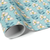 Midden-eeuwse moderne Floral Leaf Pattern Cadeaupapier (Rol Hoek)