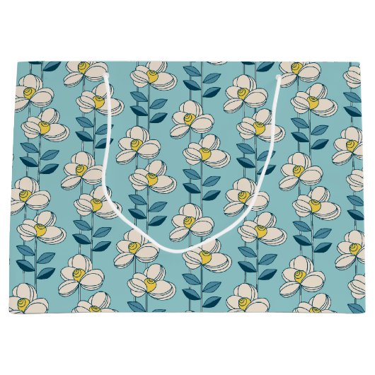 Midden-eeuwse moderne Floral Leaf Pattern Groot Cadeauzakje (Voorkant)
