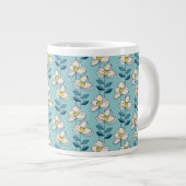 Midden-eeuwse moderne Floral Leaf Pattern Grote Koffiekop (Voorkant rechts)
