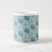 Midden-eeuwse moderne Floral Leaf Pattern Grote Koffiekop (Voorkant)