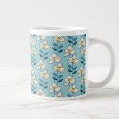 Midden-eeuwse moderne Floral Leaf Pattern Grote Koffiekop (Rechts)