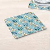 Midden-eeuwse moderne Floral Leaf Pattern Kartonnen Onderzetters (Schuin)