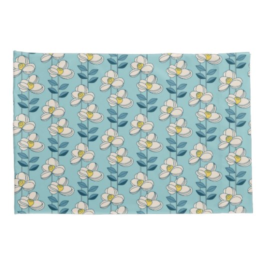 Midden-eeuwse moderne Floral Leaf Pattern Kussensloop (Achterkant-Rechts)