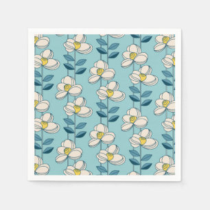 Midden-eeuwse moderne Floral Leaf Pattern Servet