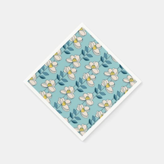 Midden-eeuwse moderne Floral Leaf Pattern Servet (Hoek)
