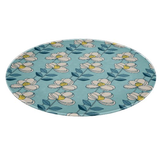 Midden-eeuwse moderne Floral Leaf Pattern Snijplank (Hoek)