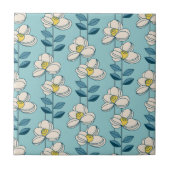 Midden-eeuwse moderne Floral Leaf Pattern Tegeltje (Voorkant)