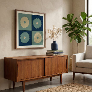 Midden-eeuwse moderne geometrische abstracte boho- poster