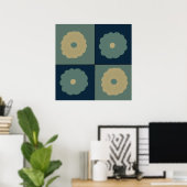 Midden-eeuwse moderne geometrische abstracte boho- poster (Thuiskantoor)