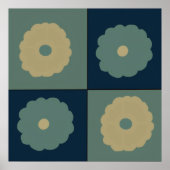 Midden-eeuwse moderne geometrische abstracte boho- poster (Voorkant)