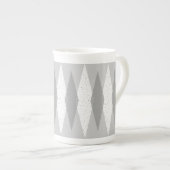 Midden-eeuwse moderne grijze Argyle Bone China Mok (Voorkant rechts)