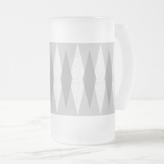 Midden-eeuwse moderne grijze argyle-Mok van glas Matglas Bierpul (Voorkant rechts)