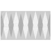 Midden-eeuwse moderne grijze argyle-tablet tafelkleed (Voorkant (Horizontaal))