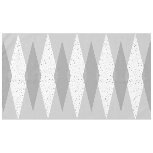 Midden-eeuwse moderne grijze argyle-tablet tafelkleed (Voorkant (Horizontaal))