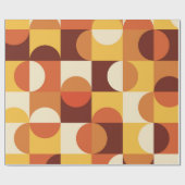 Midden-eeuwse moderne halve cirkels geel en oranje cadeaupapier (Vlak)