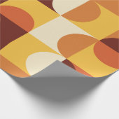 Midden-eeuwse moderne halve cirkels geel en oranje cadeaupapier (Hoek)