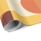 Midden-eeuwse moderne halve cirkels geel en oranje cadeaupapier (Rol Hoek)