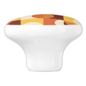 Midden-eeuwse moderne halve cirkels geel en oranje keramische knop (Zijkant)