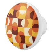 Midden-eeuwse moderne halve cirkels geel en oranje keramische knop (Rechts)